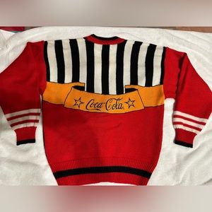 Vintage Coca Cola Cardigan 80s Coke Striped Acrylic